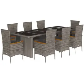 vidaXL Garten-Essgruppe 9-tlg. Grau