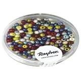 Rayher 1406849 Rocailles, 2,6 mm ø, perlmutt, gemischt, nich