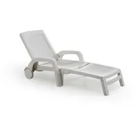 Dmora Sonnenliege Dmat, verstellbarer Gartenliegestuhl mit Armlehnen, Outdoor-Liege, 100