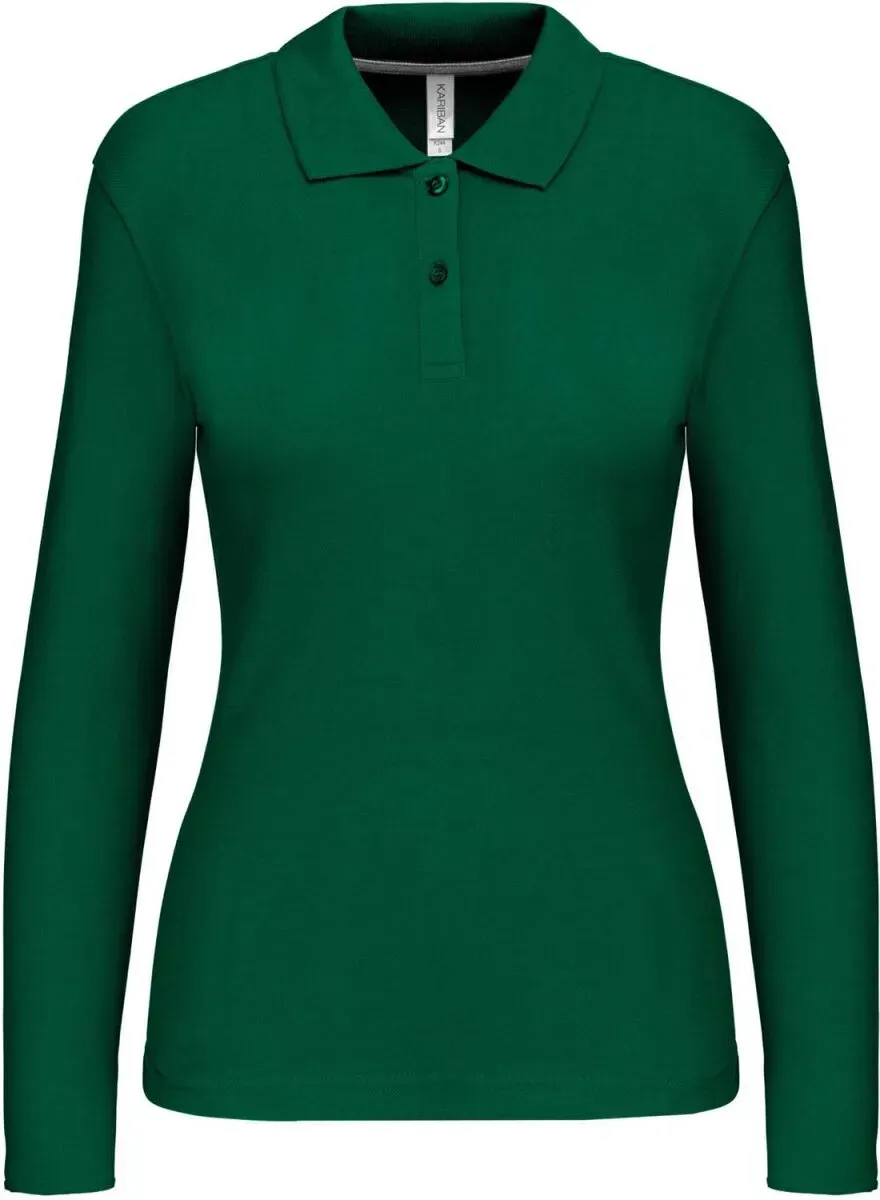 Kariban Damen Piqué Polo langarm K244 kelly green XXL