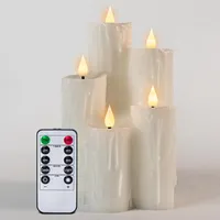 WinsTime LED-Kerzen Flammenlose Kerzen mit Fernbedienung Timer Funktion, Batteriekerzen, Weiß LED kerzen, einzigartiges Design Flammenlose Kerzen, echtem Wachs