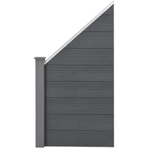 [neu.holz] WPC Gartenzaun Segovia 180 x 96 cm Grau