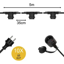 Bailey | Stechkabel 5 Meter | 10 Lichtpunkte | IP44