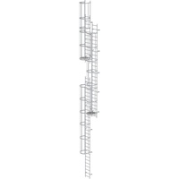 MUNK Mehrzügige Steigleiter mit Rückenschutz (Maschinen) Aluminium eloxiert 14,36m