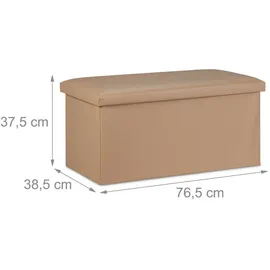 Relaxdays Polsterbank Kunstleder Beige 37,5 x 76,5 x 38,5 cm