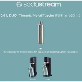 Sodastream Metallflasche DUO Thermic 0,8L silber