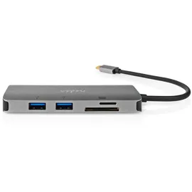 Nedis USB Multi-Port-Adapter USB 3.2 Gen 1 USB-CTM Stecker, HDMITM Ausgang, Micro SD, RJ45 Buchse, SD, USB-CTM Buchse, 3x USB-A Buchse, 5 Gbps