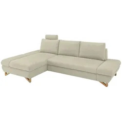 Furn.Design Ecksofa in beige Struktur-Stoff Wohnzimmer Sofa Skalm
