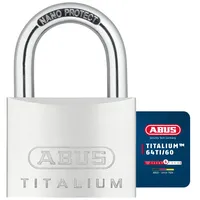 ABUS Vorhängeschloss Titalium 64TI/60 gl.-6608 - gleichschließend - Kellerschloss mit Schlosskörper aus Spezial-Aluminium - gehärteter Stahlbügel - ABUS-Sicherheitslevel 6