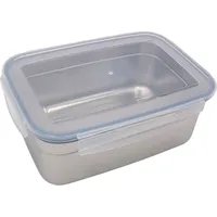 Buri Edelstahl Frischhaltedose 1,8 L Vorratsdose Brotdose Lunchbox Klickverschluss