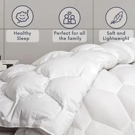 The White Stone Ganzjahresdecke 210x240 cm 250 g | Weiche und Warme Füllung aus Soft-Vlies | Gesteppte Bettdecke aus Hypoallergener Weißer Mikrof... - Weiß