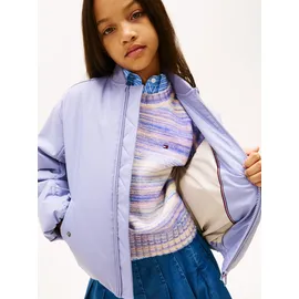 Tommy Hilfiger Mädchen, Bomberjacke Padded mit Baseball-Kragen, Violett periwinkle dusk, 8 - 8 Jahre