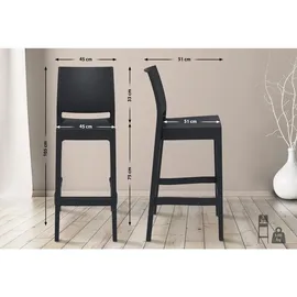 CLP Barhocker Maya 105 x 45 x 51 cm Schwarz