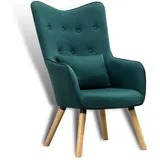 Estexo Fernsehsessel Lucas Polyester 63 x 101 x 63 cm Dunkelgrün mit Kissen