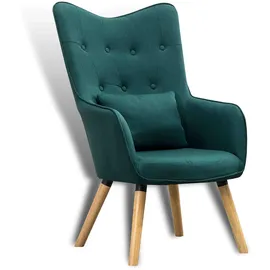 Estexo Fernsehsessel Lucas Polyester 63 x 101 x 63 cm Dunkelgrün mit Kissen