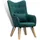 Estexo Fernsehsessel Lucas Polyester 63 x 101 x 63 cm Dunkelgrün mit Kissen