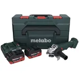 Metabo W 18 L 9-125 Akku Winkelschleifer 18 V 125 mm + 2x Akku 10,0 Ah + Ladegerät + metaBOX