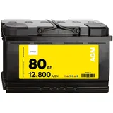 Denagi 80Ah Autobatterie AGM 12V Hohe Startleistung Wartungsfrei