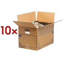 Bankers Box System 10 Stück Umzugskartons »SmoothMove Standard« 35,5/55,5/36 cm braun, 35.5x36x55.5 cm