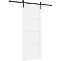 Maison Exclusive - Schiebetür Weiß Und Schwarz 83 X 202 Cm Massiv