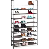 Relaxdays XXL Schuhregal Stecksystem, 10 Ebenen, für 50 Paar