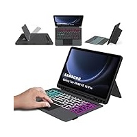 ROOFEI Galaxy Tab S9 FE/S9 Hülle mit Tastatur QWERTZ - Abnehmbare Tastatur mit Touchpad & 7 Farbige Beleuchtung & Kickstand - Tastatur Hülle für Samsung Galaxy Tab S9 FE 10.9'' & Tab S9 11'' 2023