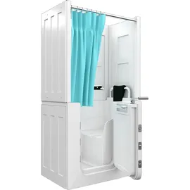 SeniorBad Seniorendusche und Sitzwanne Kombination Wanne mit Tür S08D-TH-B-R 110x68x205cm