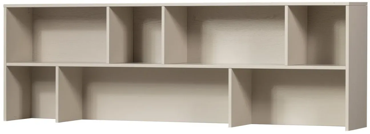 Aufsatzschrank New Gravure aus Kiefernholz, skandinavischer Stil, hellgrau Dust, 200 cm breit