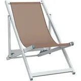 vidaXL Strandstühle 2 Stk. Klappbar Braun Aluminium und Textilene