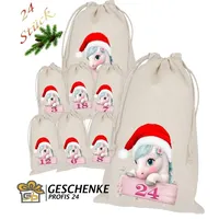 Pferd  Adventskalender Pferd Weihnachtskalender zum Befüllen 24 Stoffsäckchen