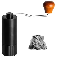 Handkaffeemühle mit CNC 420 Edelstahl Kegelmahlwerk, Verstellbarer Mahlgrad Tragbare Manuelle Kaffeemühle Handmühle für Espresso/French Press/Pour Over - Schwarz