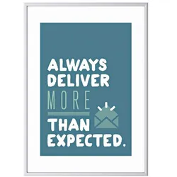 Paperflow Wandbild »Always deliver more than expected« Rahmen silbern silber, 50.6x70.5x0.9 cm