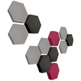platino24 Akustikplatte platino24 Akustikpaneele 12 Elemente Edition LOFT 3D I Ø 300mm bunt
