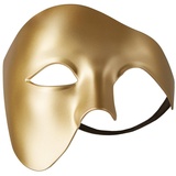 dressforfun 900885 Venezianische Maske für Herren, einfarbige Augenmaske Phantom, Hälfte Gesicht Maskerade für Ball Party Oper Fasching Kostüm Halloween - diverse Farben - (gold | Nr. 303538)