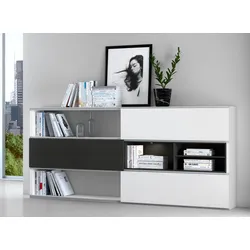 Sideboard FIF MÖBEL "TORO 410", weiß (lack weiß, schwarzbraun), Sideboards, Breite 240,6 cm