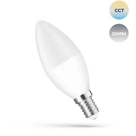 Spectrum Smart LED Kerze 5W = 35W E14 matt Warmweiß bis Tageslichtweiß 2700K - 6500K Tuya Wi-Fi dimmbar