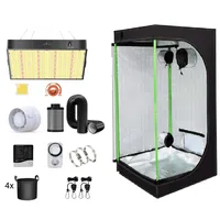 JUNG Growbox Komplettset Anbau Set mit LED Vollspektrum Grow Lampe Dimmbar, 70x70x160 cm, mit Ventilator, Abluft Aktivkohlefilter, Growzelt Anzucht Gewächshaus, Grow Tent Complete Set