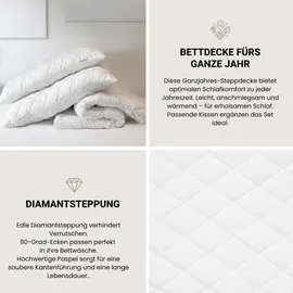 SCHIESSER Ganzjahresbettdecke Hygge | leichte Steppdecke mit Flauschiger Füllung | für Sommer und Winter | in der EU produziert | schadstoffgeprüft gemäß Oeko-TEX® Standard 100 | 135x200 cm