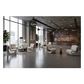 KAWOLA Sessel HAZEL Loungesessel Stoff / Kunstleder grau