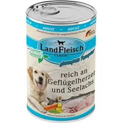 LandFleisch Hund Classicgeflügelherzen & Seelachs mitgartengemüse 6x400g