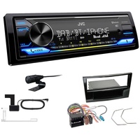 JVC KD-X472DBT 1-DIN Digital Autoradio mit Bluetooth DAB+ inkl. Einbauset für Opel Astra H Twin Top piano black
