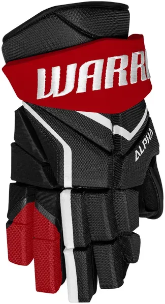 Warrior Alpha LX2 MAX Handschuhe Junior | 10 Zoll schwarz/rot