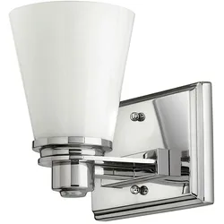 Licht-Erlebnisse Wandleuchte ASTIUS Chrom poliert, Weiß, Baustahl, Glas, IP44 LE51076