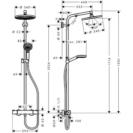 Hansgrohe Crometta S Showerpipe 240 1jet EcoSmart mit Thermostat chrom 27268000