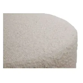 Mendler 2er-Set Hocker HWC-C22, Sitzhocker Schminkhocker, höhenverstellbar drehbar Ø 37cm Stoff Bouclé 450g/m2 FSC® ~ creme-weiß