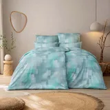 Estella Bettwäsche SILVIO Mako-Satin, - grün - BL 135x200 cm