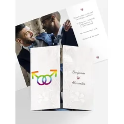 Einladungen zur Hochzeit selbst gestalten mit Spruch und Fotos im Onlinedesigner bei Meine-Kartenmanufaktur.de