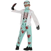 Fiestas GUiRCA Zombie Skelett Arzt Kostüm – Blutige medizinische Chirurg Uniform – Halloween Kinder Kostüm für Jungen von 3-4 Jahren
