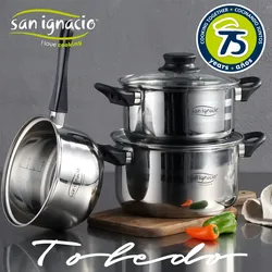 San Ignacio - Kochgeschirr 16/18/20 cm mit 3 Küchenutensilien aus Nylon