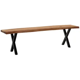 Wohnling Sitzbank Akazie Schwarz 160 x 40 cm